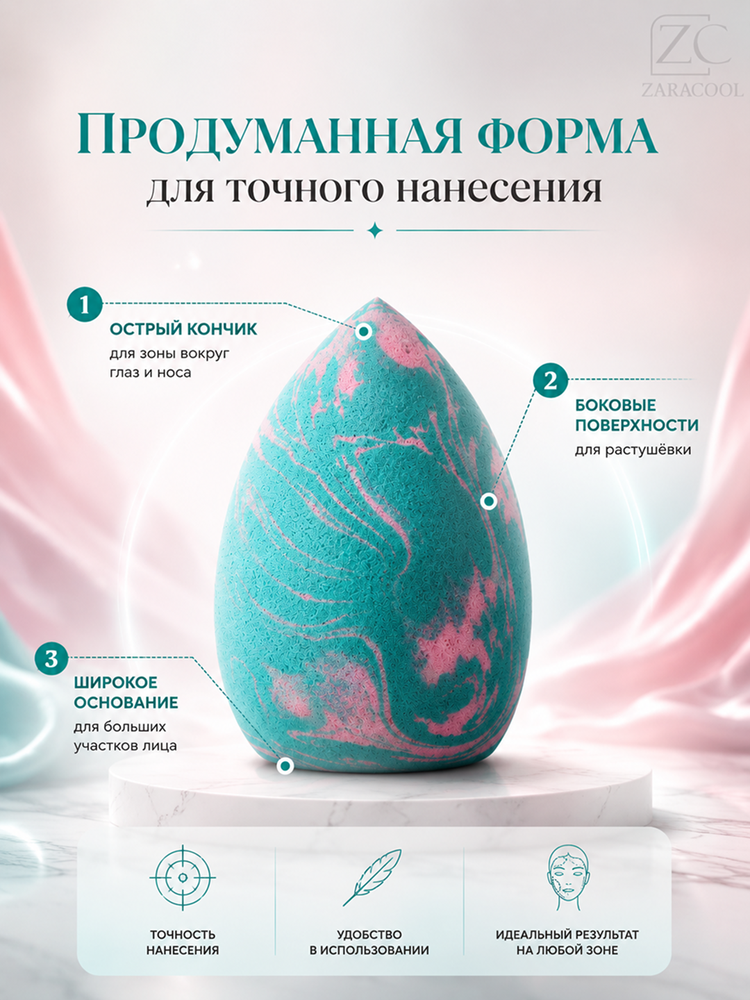 Спонж косметический для нанесения макияжа, все формы