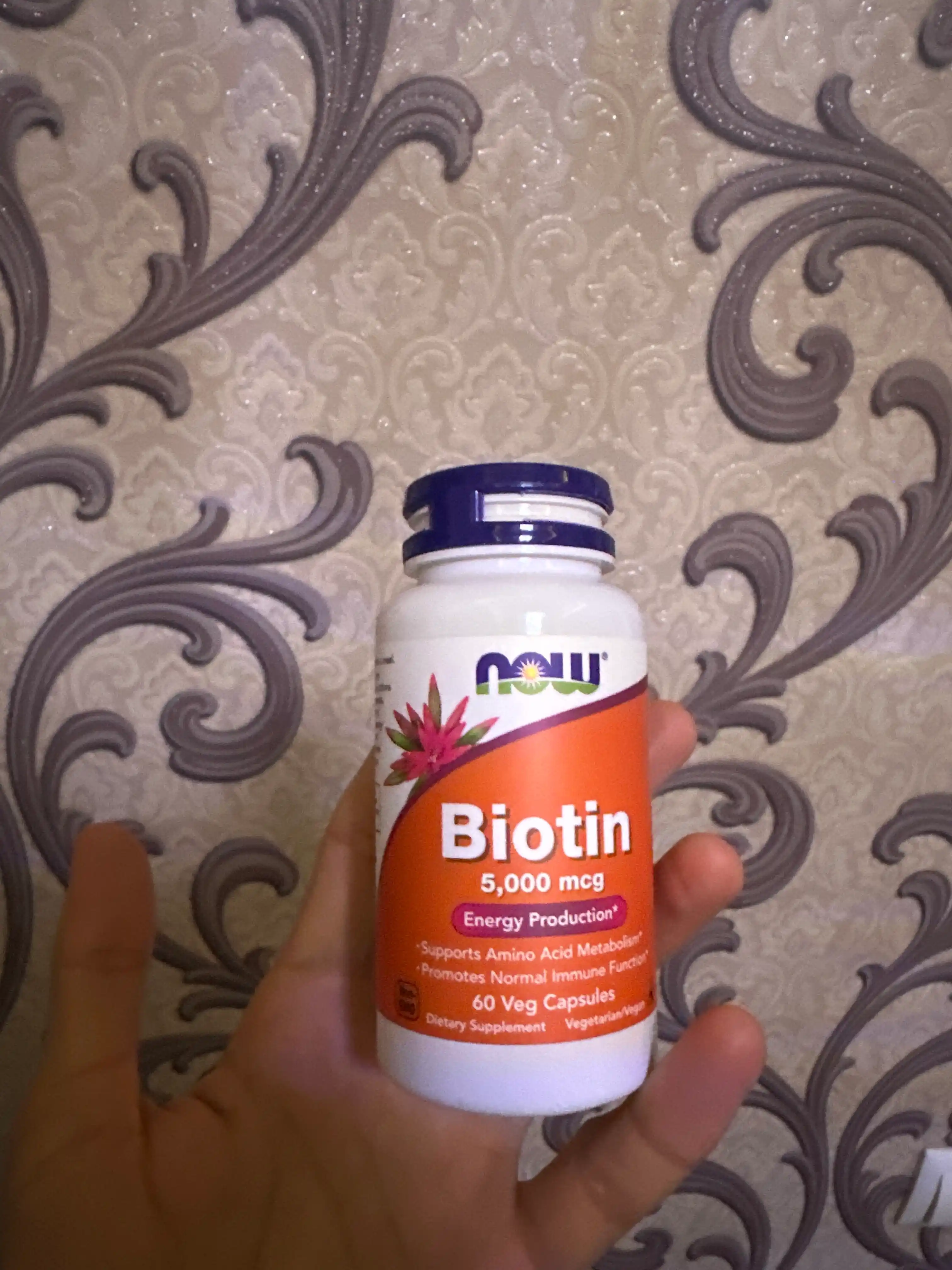 Капсулы NOW Supplements, Биотин 5000 мкг, метаболизм аминокислот, Халяль