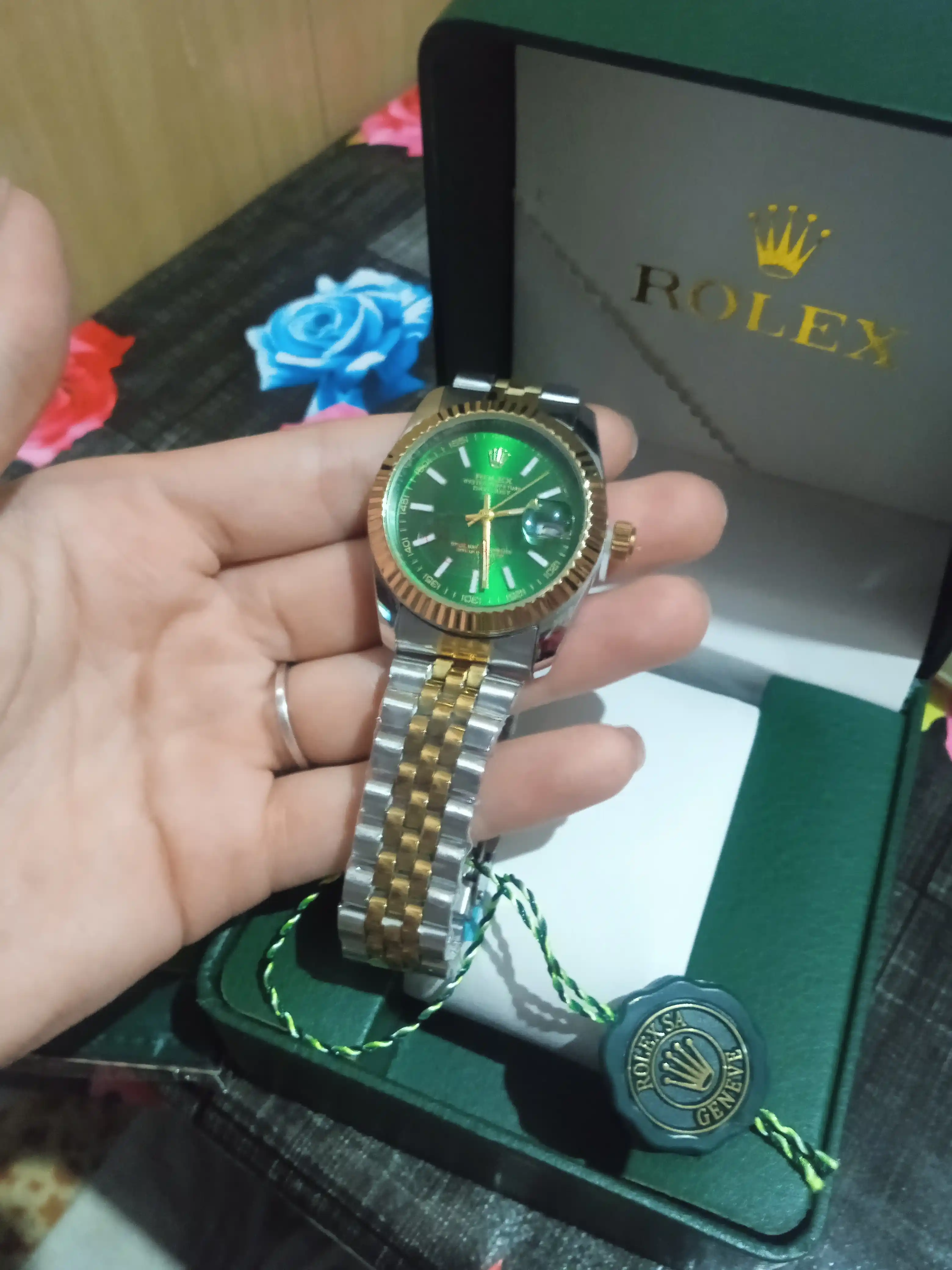 Erkaklar qo'l soati Rolix datejust 42 mm, kvarts mexanizmli, sovg'a to'plami bilan birga