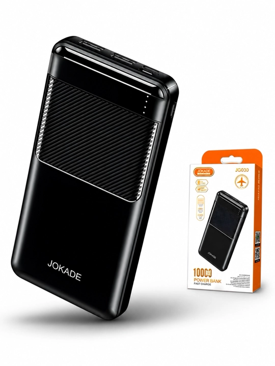 JOKADE powerbank 10000 mAh qora tashqi akkumulyator, power bank 10000