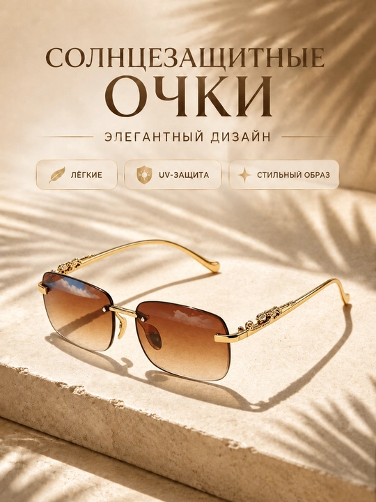 Quyosh ko'zoynaklari uniseks UV400, katta to'rtburchak linzalar, porlashga qarshi - 