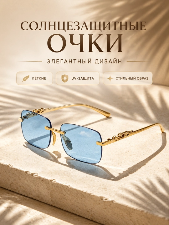 Quyosh ko'zoynaklari uniseks UV400, katta to'rtburchak linzalar, porlashga qarshi - 