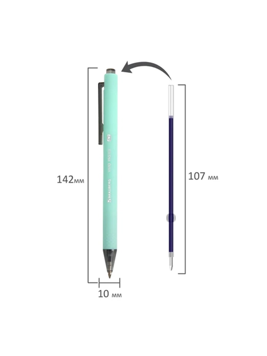 BRAUBERG "VIVID PASTEL" avtomatik sharikli ruchkasi, soft-touch korpusli, KO‘K, 144404