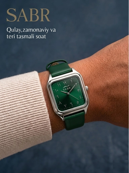 Erkaklar qo'l soati SABR, Quartz mexanizm, kvadrat siferblat, arab raqamlari - 