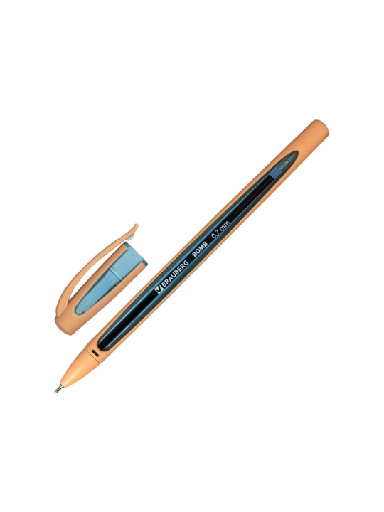 BRAUBERG "BOMB GT Pastel" moyli sharikli ruchkasi, KO‘K, rezinalangan korpusli, 143347