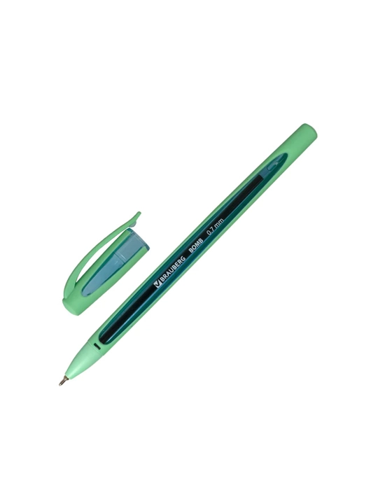BRAUBERG "BOMB GT Pastel" moyli sharikli ruchkasi, KO‘K, rezinalangan korpusli, 143347