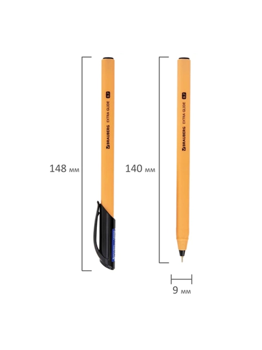 BRAUBERG moyli sharikli ruchka, KO‘K, korpus assortimenti, tugun 0,7 mm, chiziq 0,5 mm, 2 dona