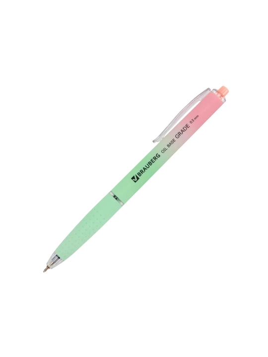 BRAUBERG "OIL-BASE GRADE" avtomatik sharikli ruchkasi, KO‘K, assorti korpusi, 144501