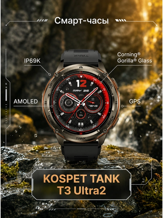 Смарт-часы KOSPET TANK T3 Ultra2 - 