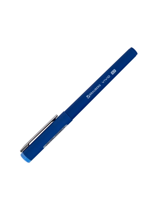 BRAUBERG "VIVID PASTEL" grifli sharikli ruchka, KO‘K, SOFT TOUCH qoplamali, 144399