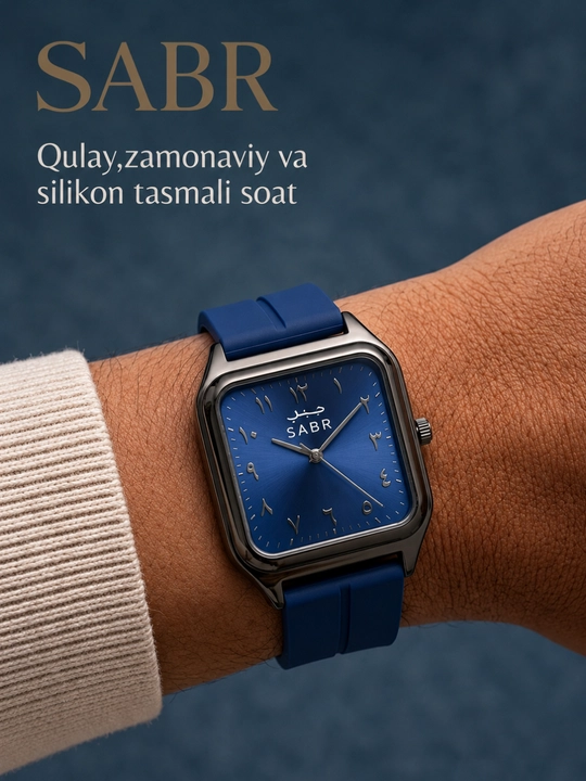 Erkaklar qo'l soati SABR, Quartz mexanizm, kvadrat siferblat, arab raqamlari