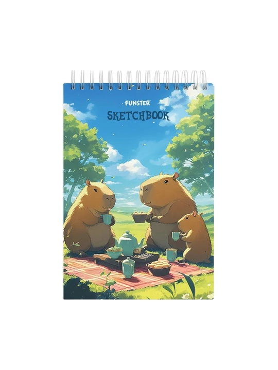 FUNSTER sketchbook, oq qog‘oz 100g/m2 140x201mm 60l, 4 dona, taroq, taglik, 116903