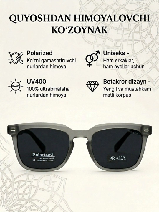 Erkaklar ko‘zoynagi, ayollar prada ko‘zoynagi