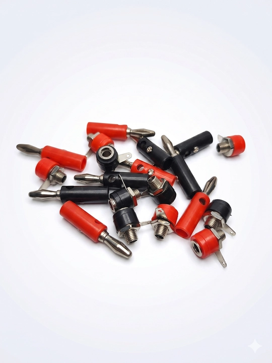 4mm Banana Konnektor To‘plami — 20 Dona 10 qizil + 10 qora - 