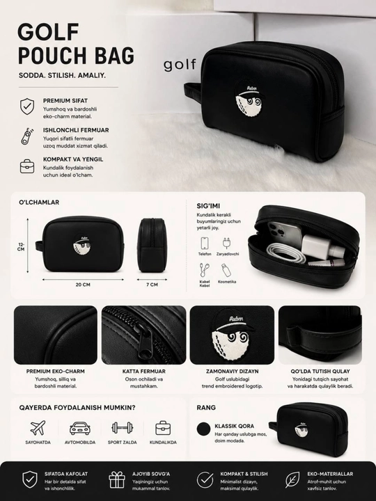 Erkaklar hamda ayollar  uchun GOLF Premium Pouch barsetkasi