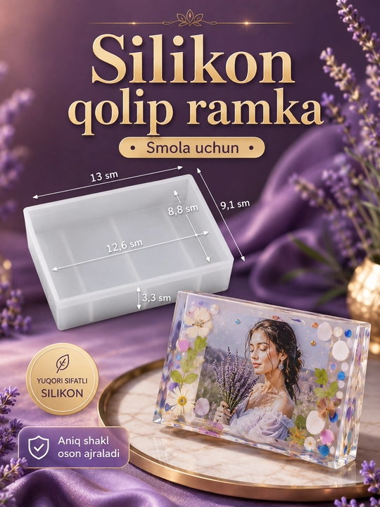 Silikon qolip ramka, fotoramka mold, smola dekor buyumlari yasash uchun