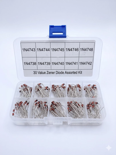 Zener Diod To‘plami — 30 Qiymatli Zener Diodlar Kit (1N4743–1N4748 / 1N4738–1N4742) - 