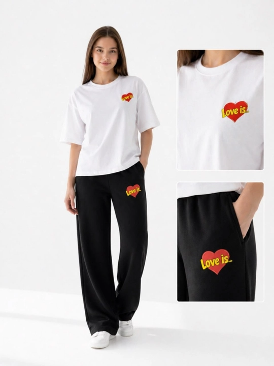 Ayollar sport kostyumi,oversize futbolka va keng shim, premium komplekt