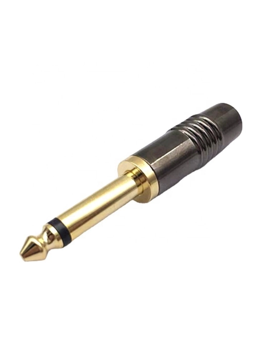 Аудио штекеры jack 6.35 мм, варианты mono TS и stereo TRS, под пайку, 1/2/4 шт - 