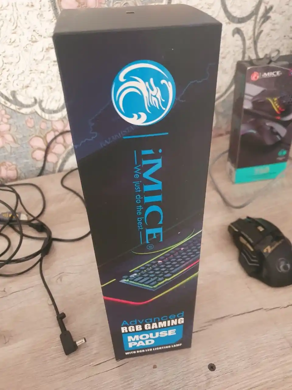 Игровой компьютерный коврик для мыши и клавиатуры, iMICE XXL 80x30 см с RGB-подсветкой