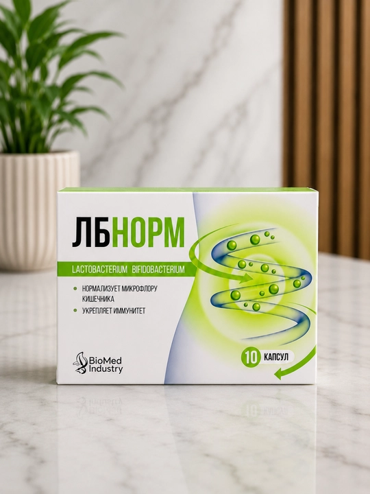 LB NORM probiotik kompleksi,ichak Lactobacterium va Bifidobacterium, 10 kapsula
