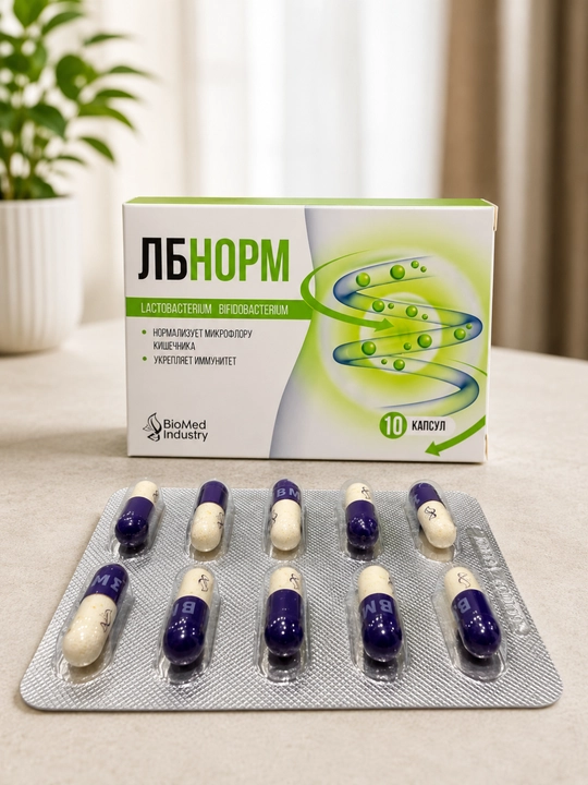 LB NORM probiotik kompleksi,ichak Lactobacterium va Bifidobacterium, 10 kapsula