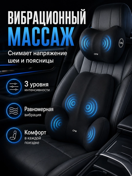 Avtomobil uchun, orqa va bo‘yin uchun mo‘ljallangan elektr massaj yostiqlari to‘plami