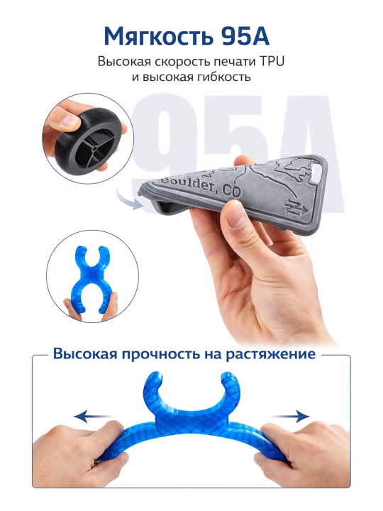 Филамент ERYONE пластик TPU 95A нить, 1,75 мм, для 3D-принтера, 0.5 кг