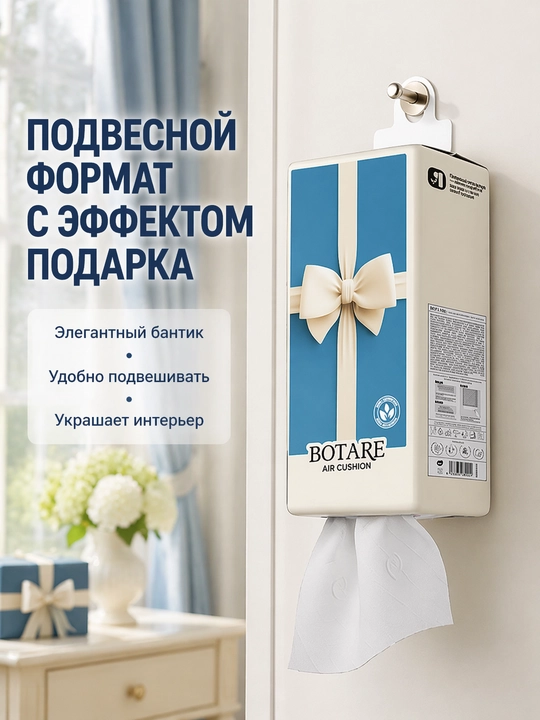 BOTARE Osma qog'oz dasturxonlar, havo yostig'i bilan 155*175 mm/4 qatlam 320 list - 