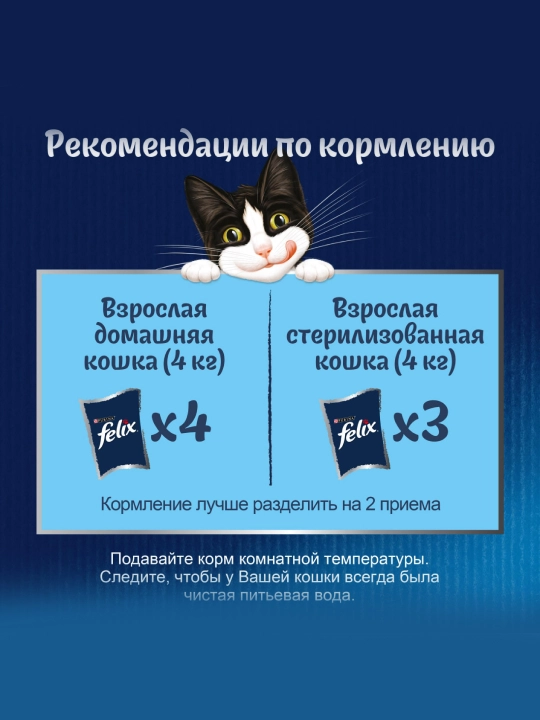 Felix  Аппетитные кусочки влажный корм для кошек, кролик в желе, 75 гр 26 шт