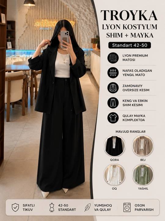 Troyka Lyon kostyum – shim, mayka va pidjak komplekti - 