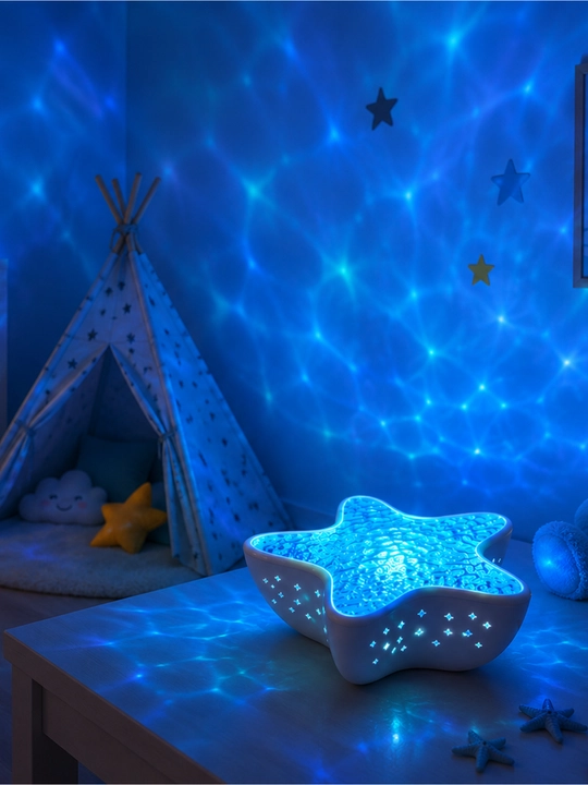Premium Starfish proektor lampa, RGB nochnik, USB zaryadli, portativ projektor