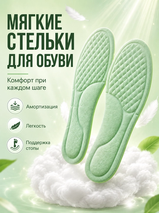 Мягкие стельки с эффектом памяти для обуви - 
