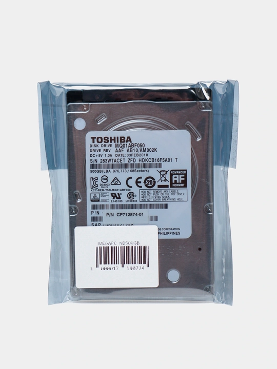 Жесткий диск Toshiba 2.5" HDD 500GB / 1TB, 7200 RPM, SATA, для ноутбука, моноблока и PS4