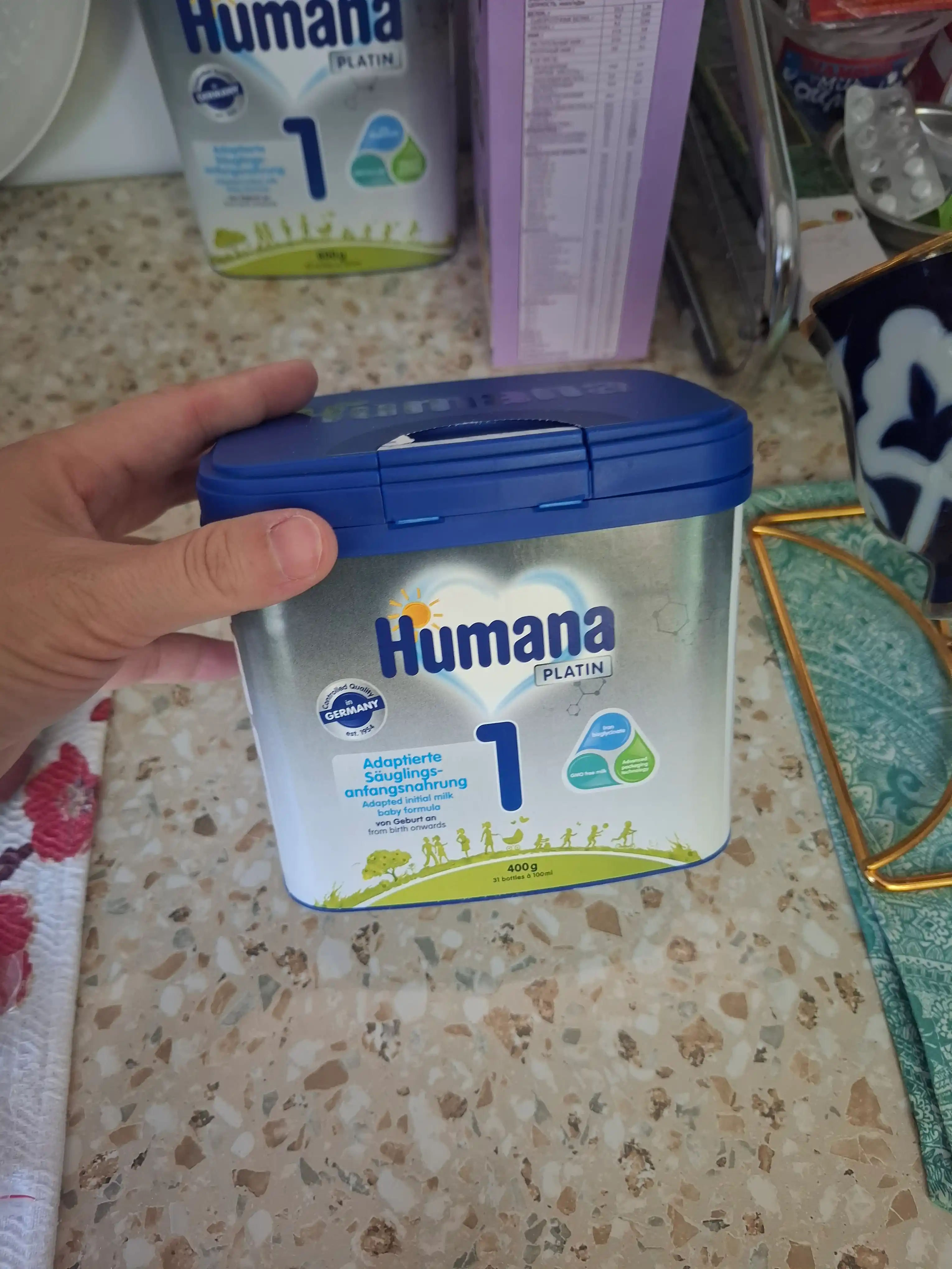 Humana 1 / 2 / 3 — детская молочная смесь 400 г, сбалансированная формула с витаминами