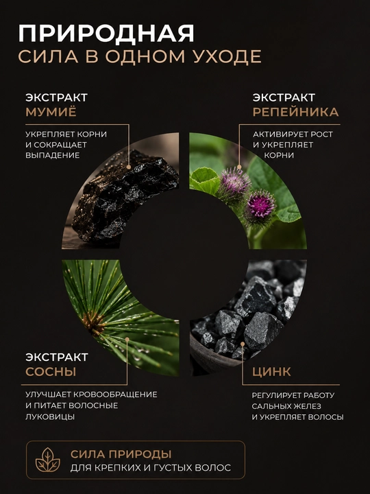 Подарочный набор для волос МУМИЁ, шампунь, сыворотка, маска, 640 мл, Белика