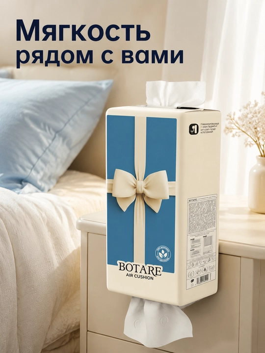 BOTARE Osma qog'oz dasturxonlar, havo yostig'i bilan 155*175 mm/4 qatlam 320 list - 