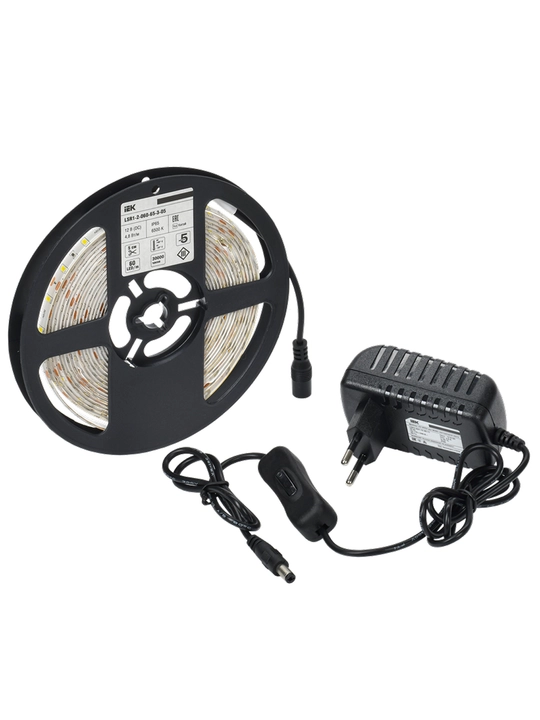 LED lenta 2835/5050-IP65-12V-5m “O‘zingiz yig‘ing” IEK, drayver va o‘chirgich to‘plamda