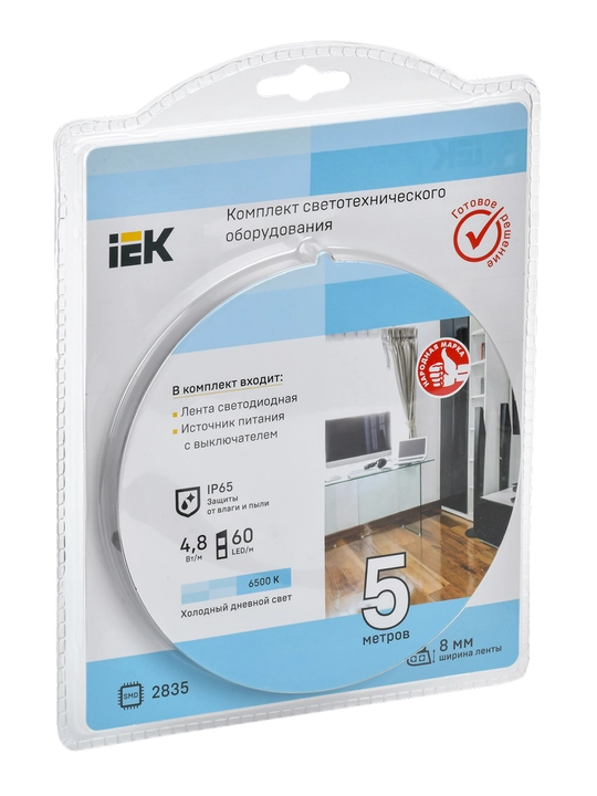 LED lenta 2835/5050-IP65-12V-5m “O‘zingiz yig‘ing” IEK, drayver va o‘chirgich to‘plamda