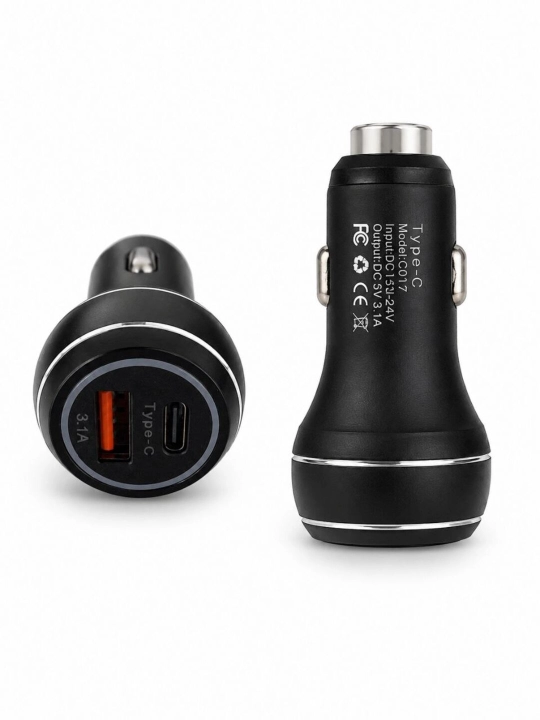 Avtomobilda USB zaryadlovchisi (zaryadlash uchun adapter) - 