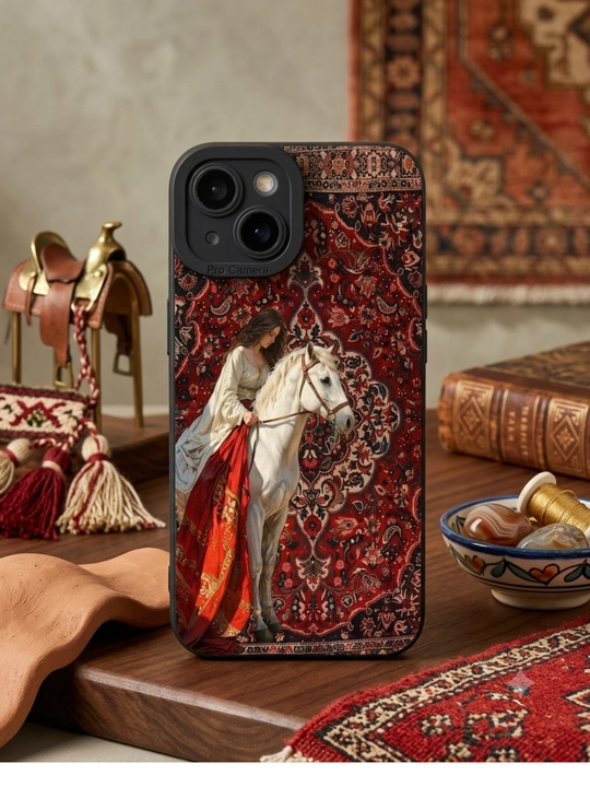 Чехол с национальным орнаментом и текстурой ковра для iPhone 11,12,13,14,15,16,17, Pro и Max - 