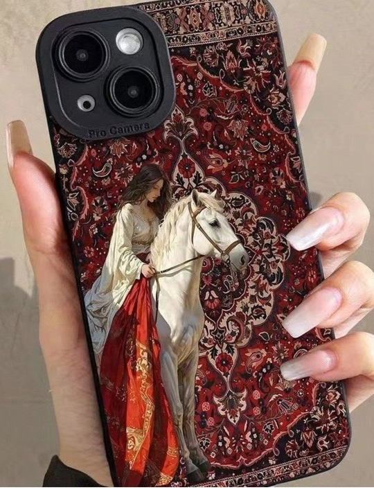 Чехол с национальным орнаментом и текстурой ковра для iPhone 11,12,13,14,15,16,17, Pro и Max