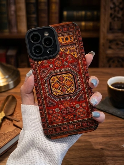 Чехол с национальным орнаментом и текстурой ковра для iPhone 11,12,13,14,15,16,17, Pro и Max - 