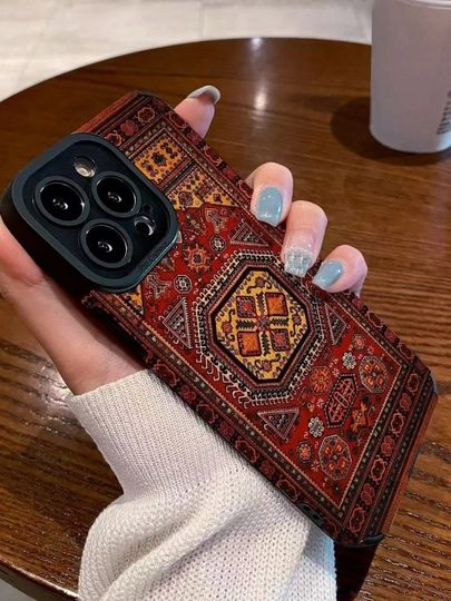Чехол с национальным орнаментом и текстурой ковра для iPhone 11,12,13,14,15,16,17, Pro и Max