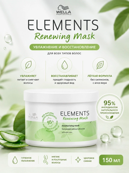 ELEMENTS Renewing обновляющая маска для волос, 500 мл - 