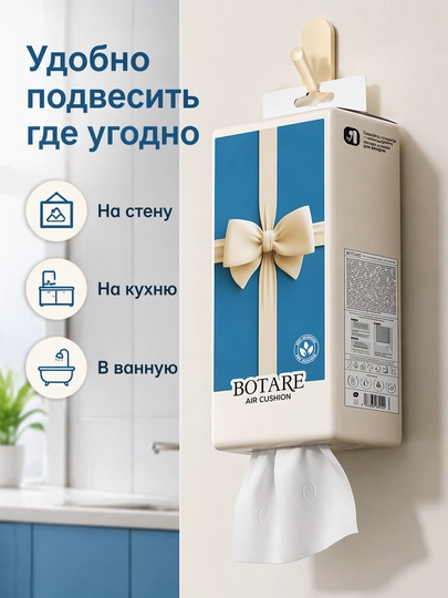 BOTARE Подвесные бумажные салфетки с воздушной подушкой 155*175 мм/4 слоя  320 листов — 95520-BOTARE145