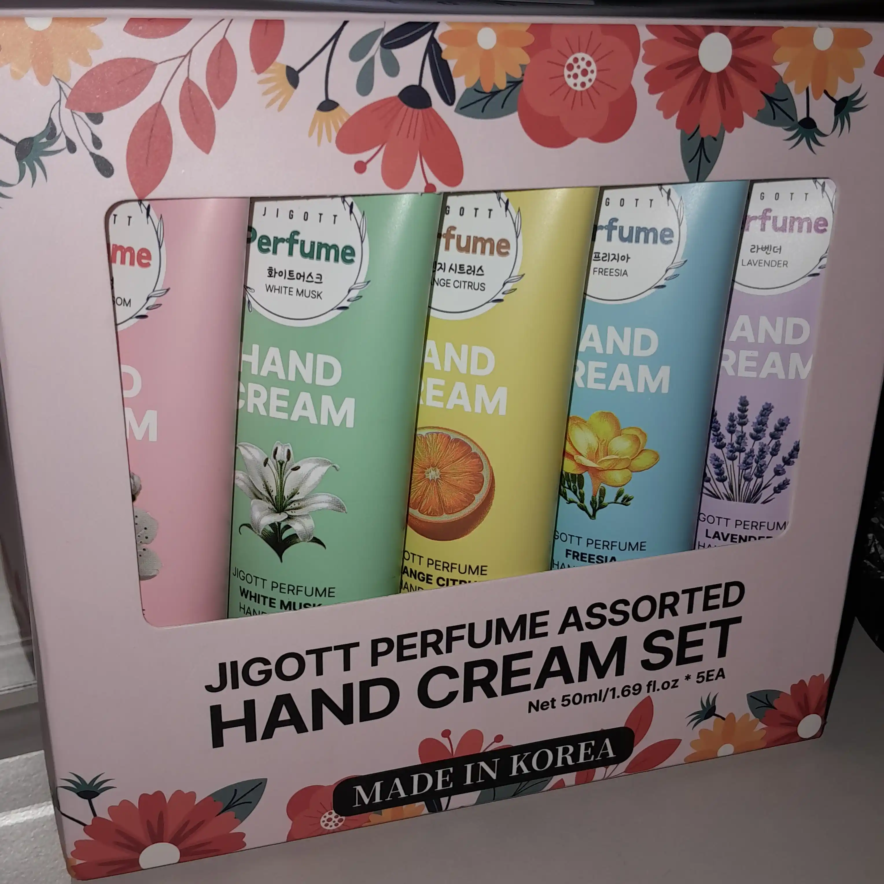Qo'l kremi to'plami, JIGOTT, Perfume Assorted Hand Cream Set, 5 dona