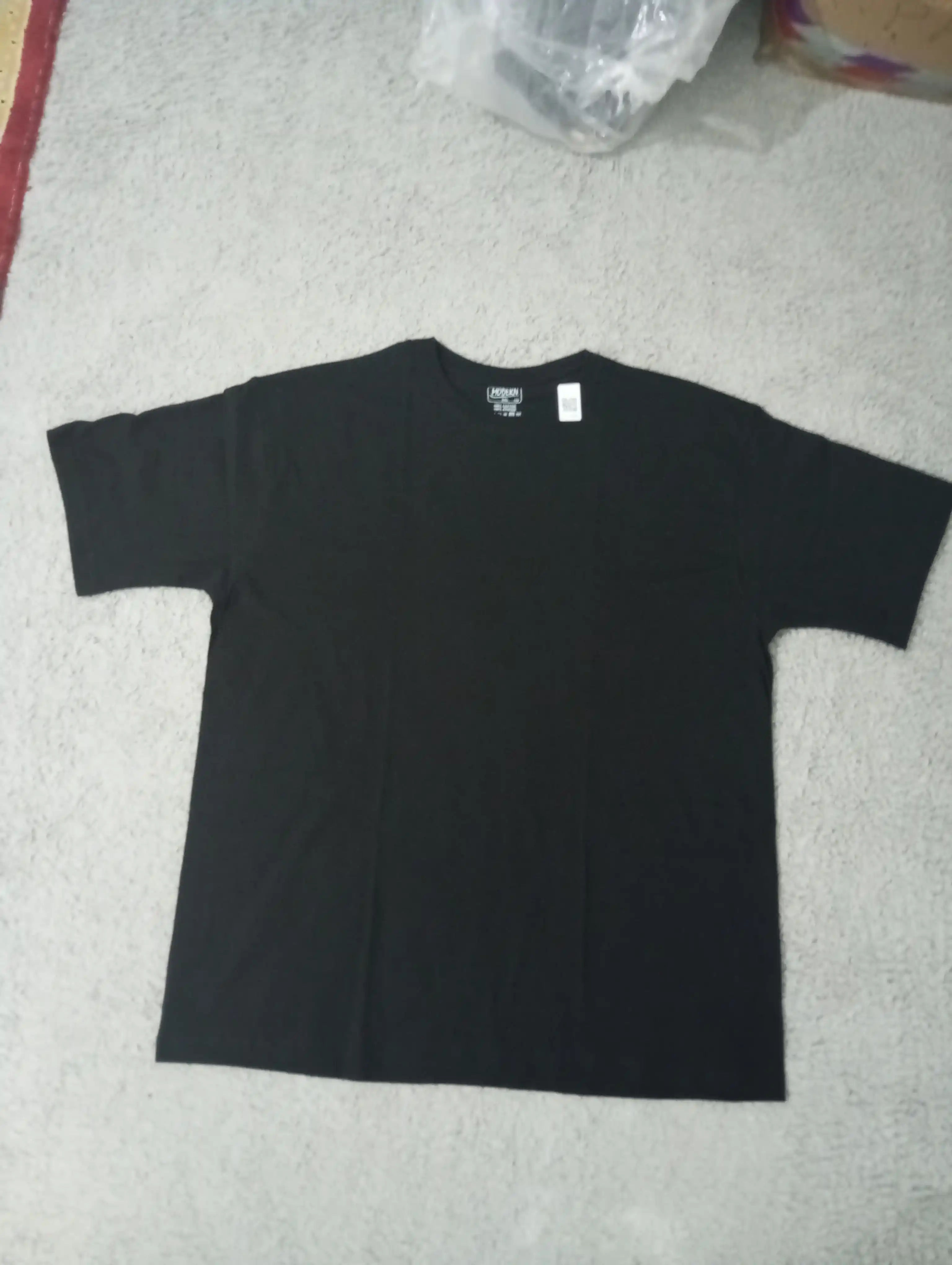 Erkaklar bazaviy futbolkasi, printsiz, 100% paxta, bir rangli, 5XL gacha, ORZU-TEKS
