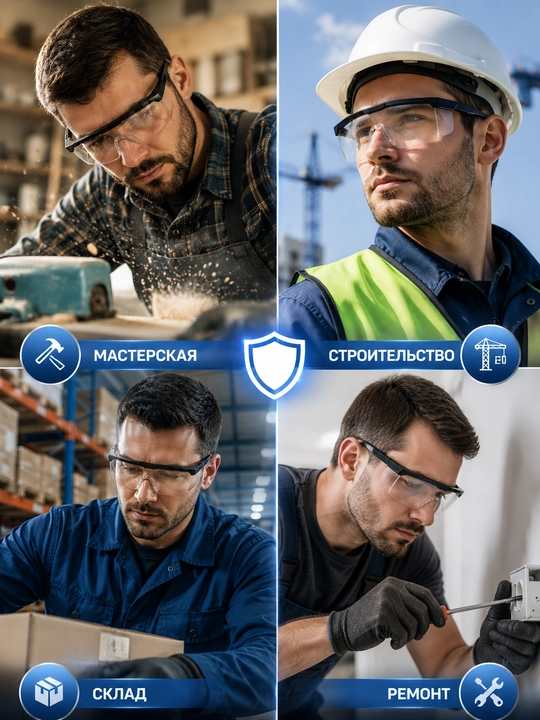 Защитные очки, защитные очки для строительства и мастерской