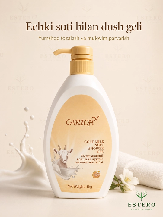 CARICH echki sutli yumshatuvchi dush geli — namlantiruvchi tana geli 1 kg 